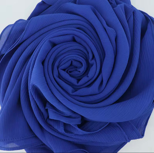 CRINKLE CHIFFON- Sapphire Blue